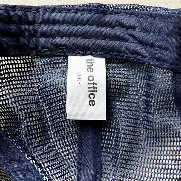 The Office Dunder Mifflin Hat Cap Snapback Trucker Navy Blue Paper TV Show Mens - Picture 6 of 7